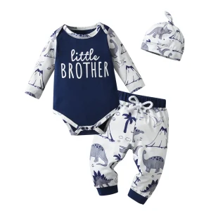 Baby Boys Printed Long Sleeve Romper Bodysuit