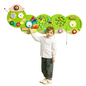 Caterpillar Children Wall Board 12 Activities Montessori Sensory Learning Center for Kids 3-12 Years