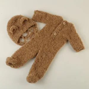 Baby Bear Hat and Footed Romper